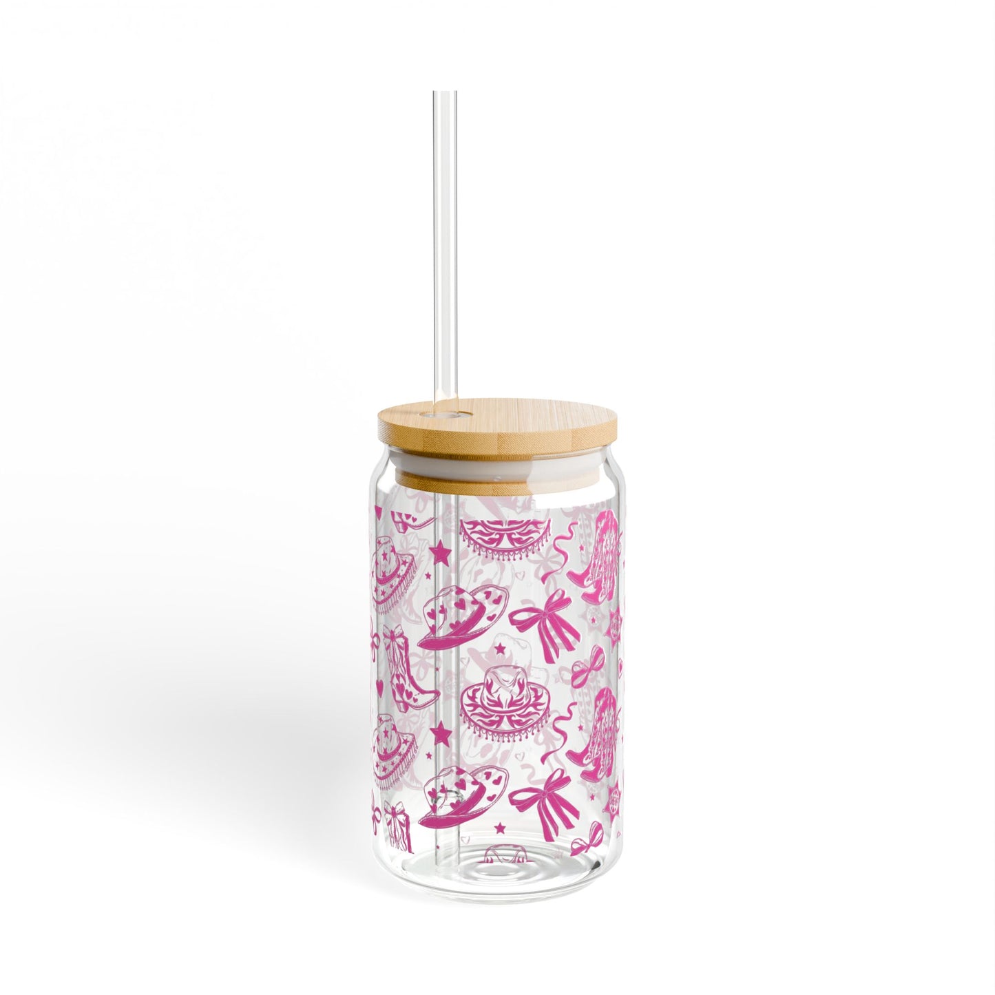 Glass Tumbler with bamboo lid and reusable straw