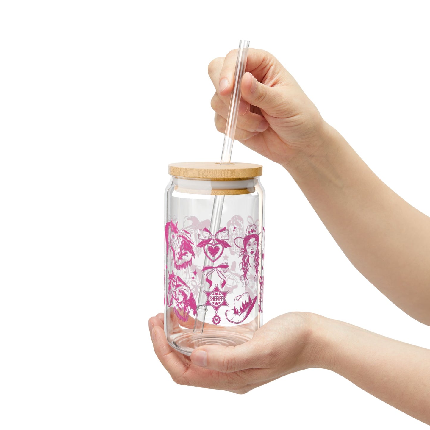 Glass Tumbler with bamboo lid and reusable straw