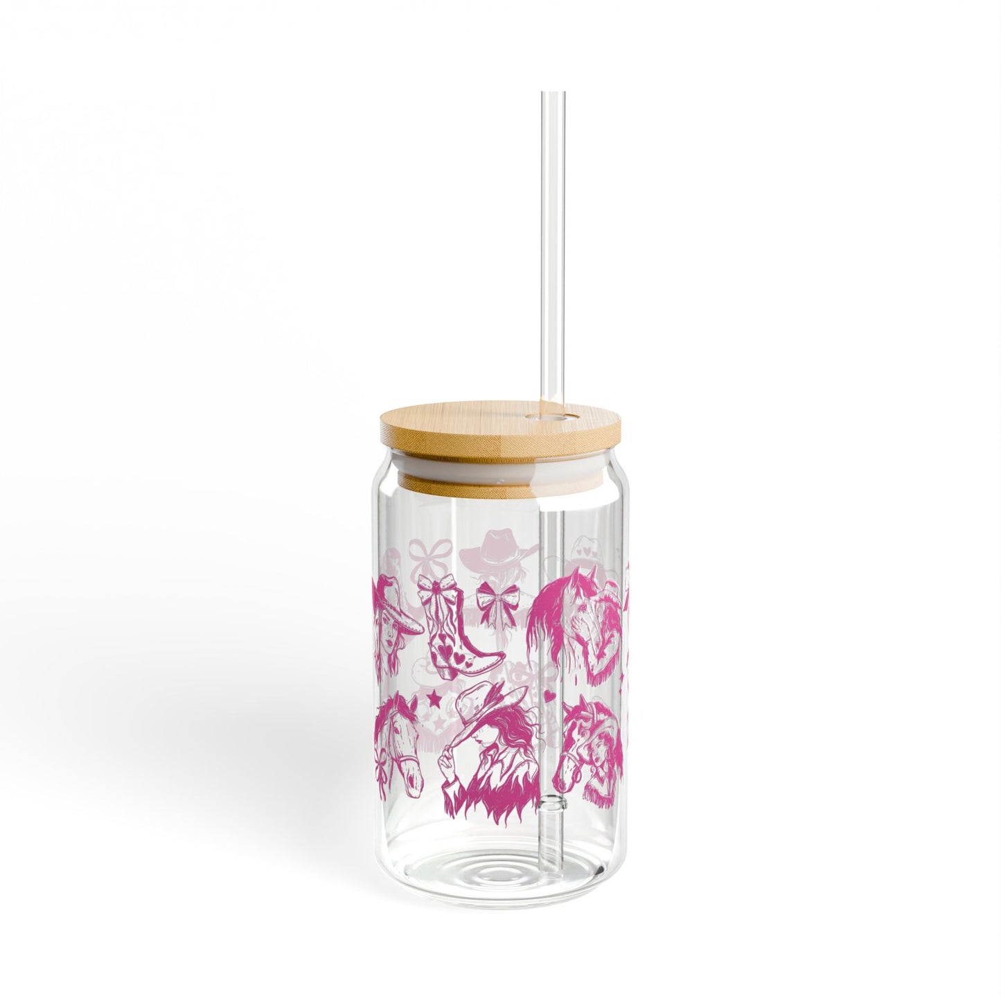 Glass Tumbler with bamboo lid and reusable straw