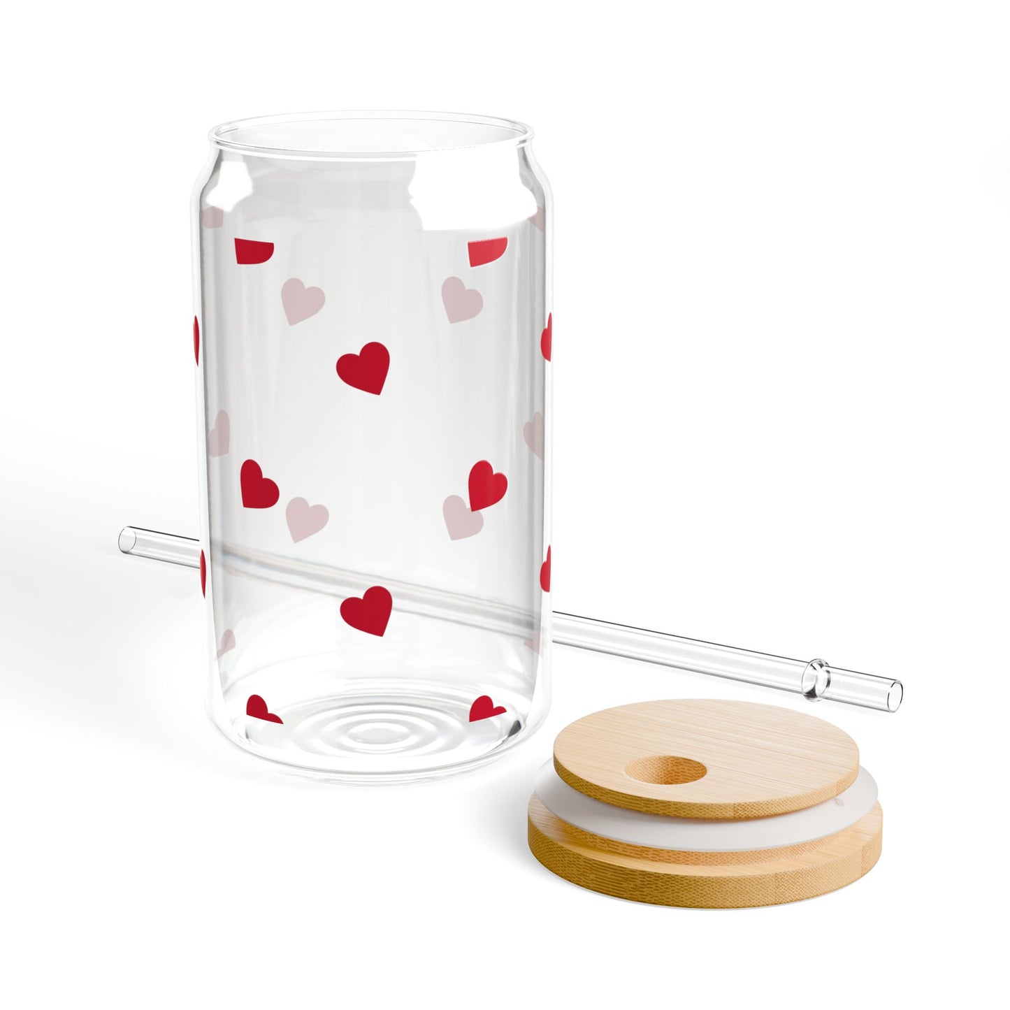 Glass Tumbler with bamboo lid and reusable straw