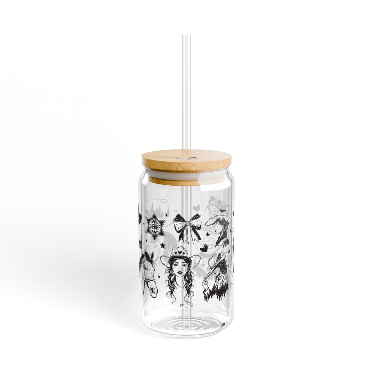 Glass Tumbler with bamboo lid and reusable straw