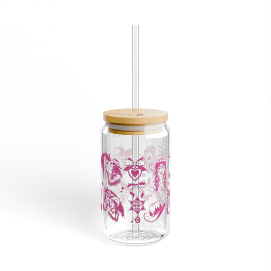 Glass Tumbler with bamboo lid and reusable straw